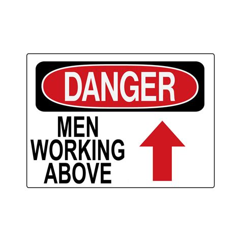 Aluminum Danger Men Working Above Sign