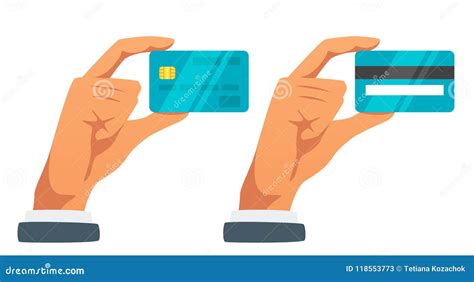 Hand Holding Credit Card Stock Vector Illustration Of Blue 118553773