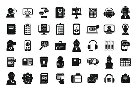 Personal Assistant Icons Set Simple Vector Voice Listen 2224044 Icons Design Bundles