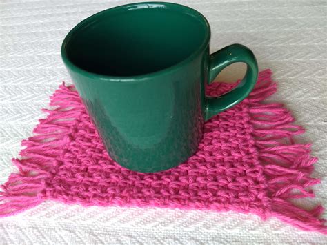 Moss Stitch Mug Rug Crochet Pattern Free Pattern Kickin Crochet