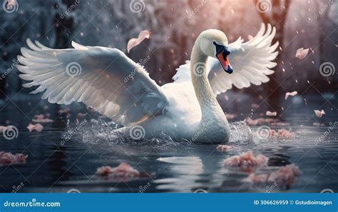 Elegancia De Cisne En La Naturaleza Que Refleja Amor Y Belleza