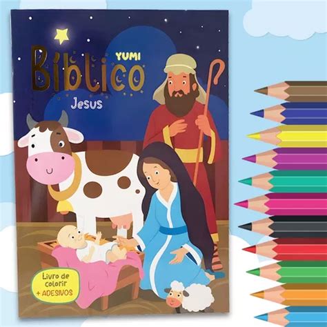 Livro Infantil B Blico Jesus Livro De Colorir Adesivos Ensinamentos