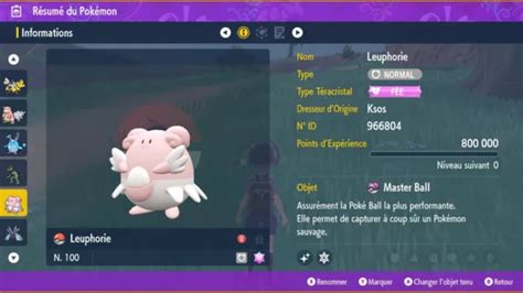 LEUPHORIE BLISSEY SHINY 6IV Pokemon Ecarlate Violet Scarlet