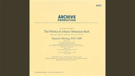 J S Bach Musical Offering Bwv Canon A Per Motum Contrarium