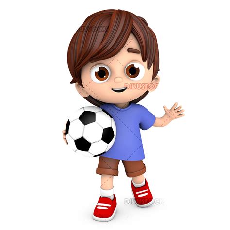 niño con pelota de futbol animado Descuento online