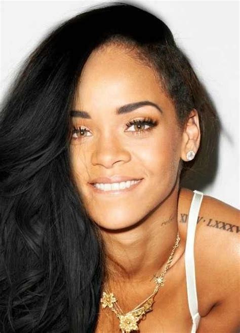 Rihanna Cute With Black Long Hair Hair Inspiration Pinterest