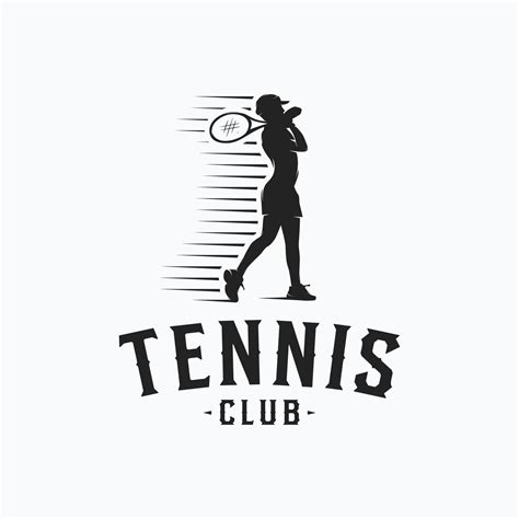 Tennis Player Stylized Vector Silhouette Logo Design 11155220 Vector