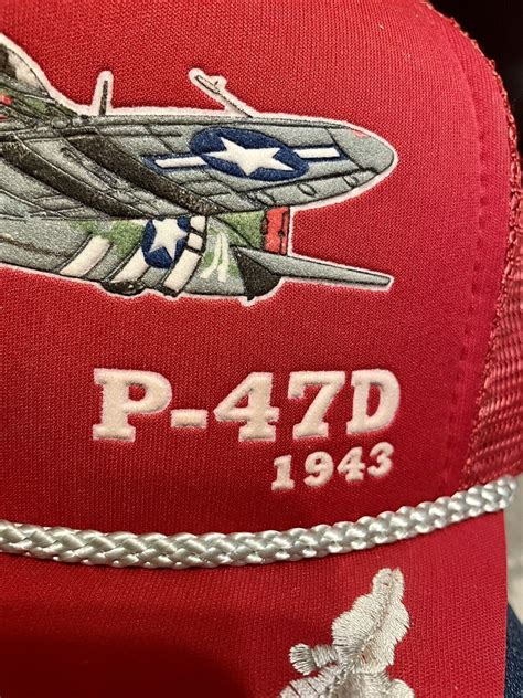 Vintage P D Wwii Fighter Plane Trucker Hat Sna Gem