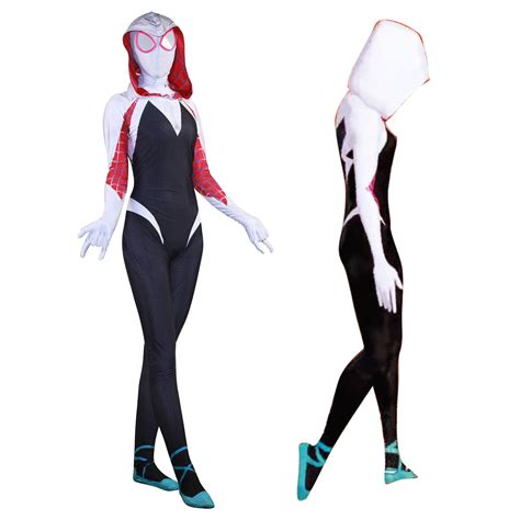 Spider Gwen Cosplay Costume Gwen Stacy Costume Gwen Mask Etsy