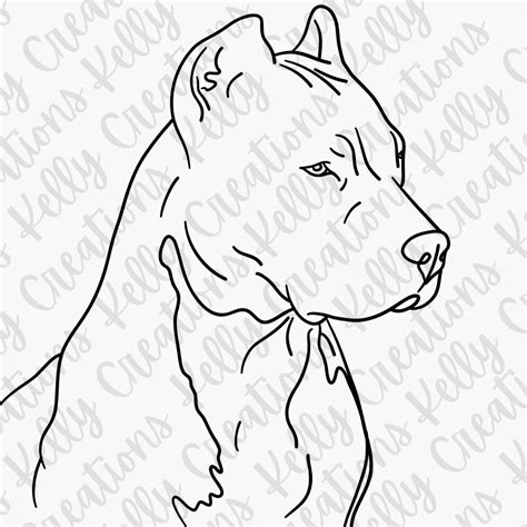 Pitbull Outline PNG Collection Set 2 - Etsy