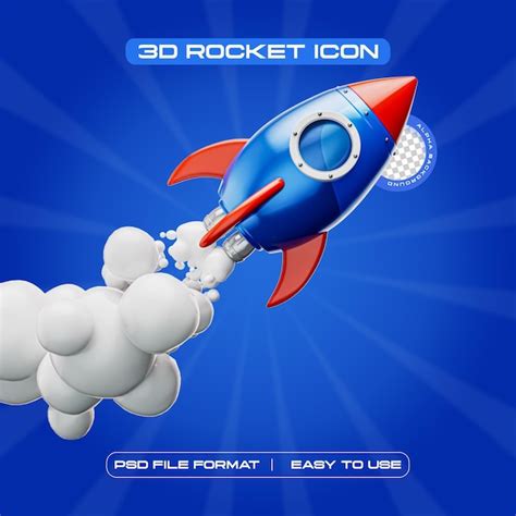 Premium PSD Rocket Icon Isolated 3d Render Illustration