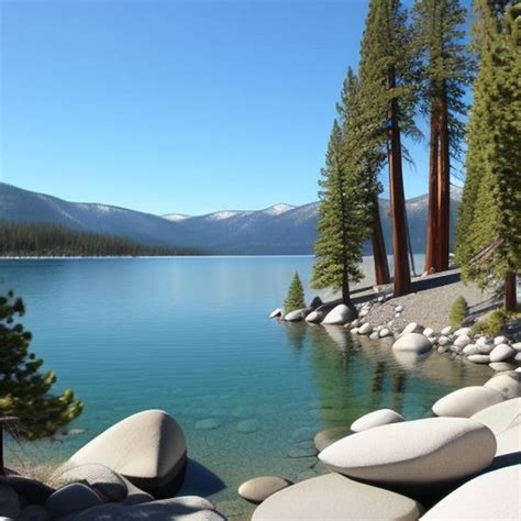 Premium Photo Beautiful Panorama On The Beach Of Secret Cove Lake Tahoe