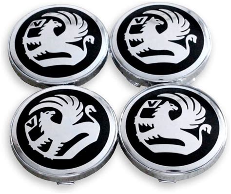 4 X Vauxhall Alloy Wheel Centre Caps Black Griffin And Chrome Design 60mm Uk Automotive