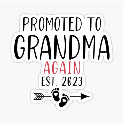 Promoted To Grandma Est 2023 Again Sticker For Sale By Perspicace