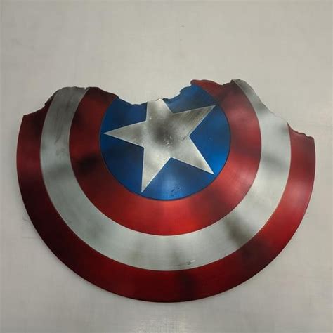 The Captain S Shield Has Been Painted Red White And Blue With A Star On It