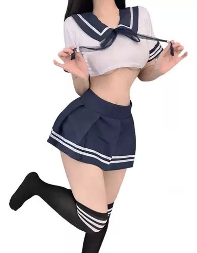 Sexy Cosplay Colegiala Uniforme Escolar Lencer A Femenina Cuotas