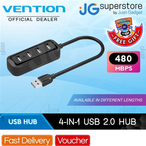 Vention USB 2 0 Hub 4 Ports 480Mbps Transfer Rate With LED Indicator