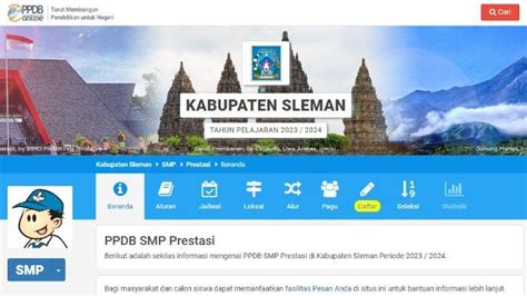 PPDB SMP Kabupaten Sleman 2023 Jalur Prestasi Jadwal Syarat Cara