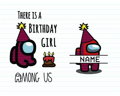 Among Us Birthday Svg Bundle Among Us Birthday Svg Among Us Etsy Uk