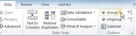 Using Microsoft Excel Automatic Outlining Planning Engineer Fze