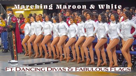 Aamu Marching Maroon And White Dancing Divas And Fabulous Flags Feature