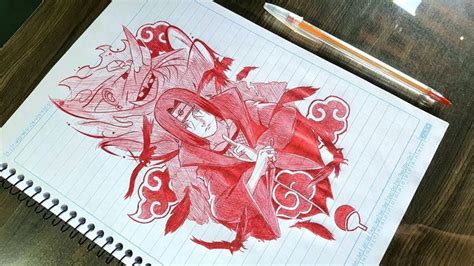 Speed Drawing Itachi Uchiha Rabisco De Bic