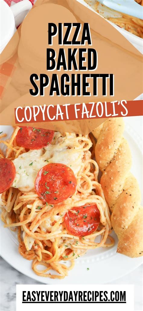 Copycat Fazolis Pizza Baked Spaghetti Recipe Easy Everyday Recipes