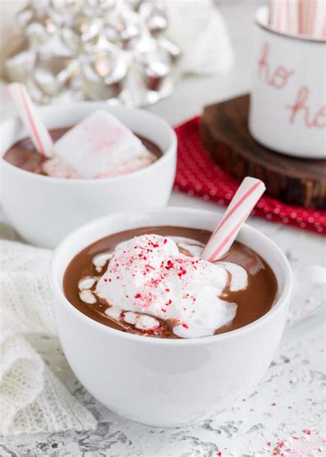 Hot Chocolate With Peppermint Sticks