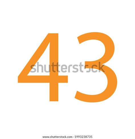 Number 43 Simple Clip Art Illustration Stock Vector (Royalty Free ...