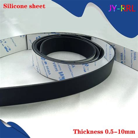 1pcs Black Single Sided Self Adhesive Silicone Strip Silicone Rubber