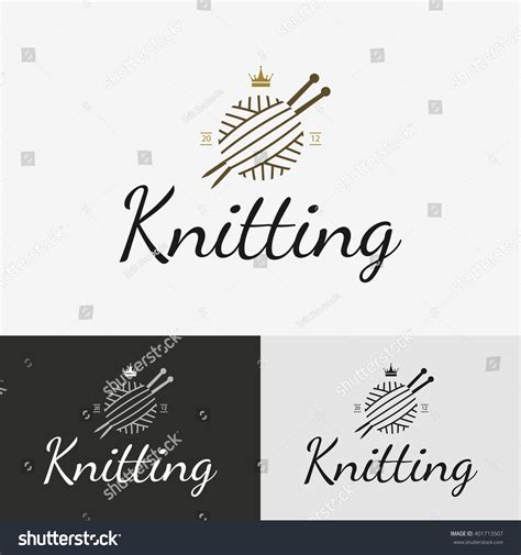 Hand Knit Logo Badge Label Illustration Stock Illustration