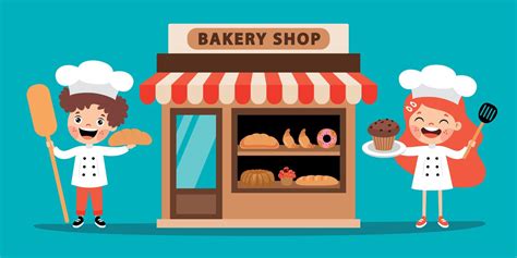 Cartoon Children In Bakery Costumes 13444448 Vector Art At Vecteezy