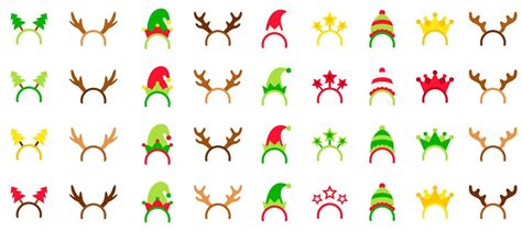 Set Of Christmas Headband In Flat Style Isolated 14440538 Vector Art At Vecteezy