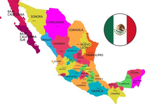 Mapa De México Con Nombres Y División Política Mapa De Mexico Mapa ...