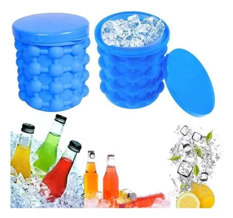 Mini Balde Forma Gelo Em Silicone Ice Magic Cube Maker Da Tv