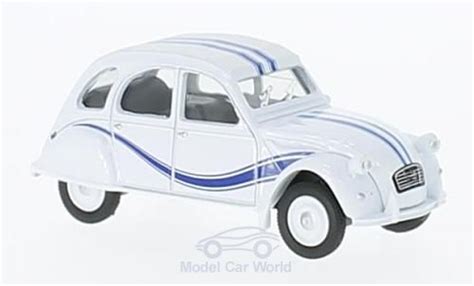 Modellino In Miniatura Citroen 2CV 1 64 Norev France 3 Bianco Blu 1983