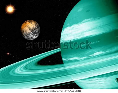 Space Background Fictional Planets Night Sky Stock Illustration