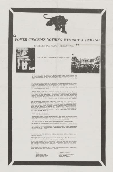 Power Concedes Nothing Without A Demand Poster Wisconsin Historical