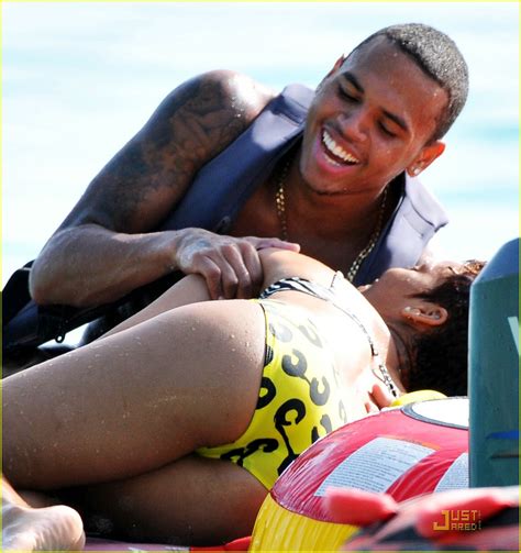 Rihanna Chris Brown Bask In The Barbados Sun Photo Bikini