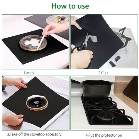 Tsv Pcs Gas Range Protectors Foil Square Stove Burner Covers Range