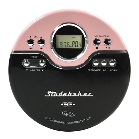 Best Buy: Studebaker Portable CD Player with FM Radio Pink/Black SB3703PB