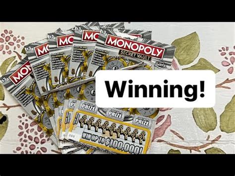 Winning On Florida Lottery Monopoly Secret Vault Scratch Off Tickets