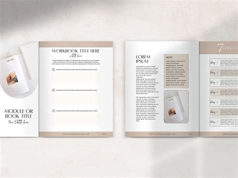 Editable Workbook And Ebook Template Neutral Nude Canva Etsy