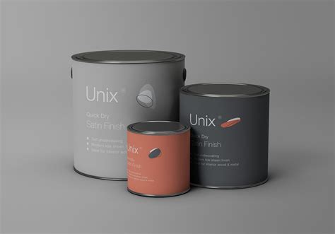 3 Sizes Metal Paint Buckets Mockup