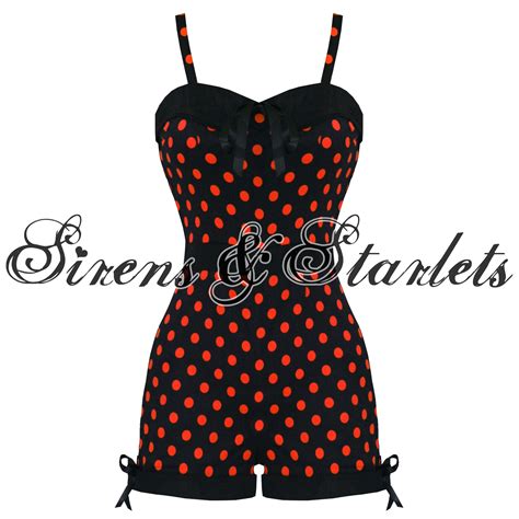 Banned Ladies Red Polka Dot Rockabilly 50s Retro Vintage Pinup Romper Playsuit Ebay