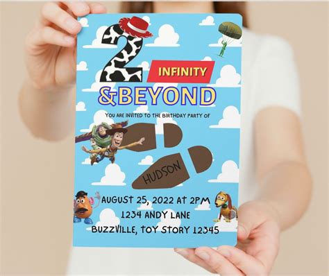 2 Infinity And Beyond Birthday Invitation Toy Story Birthday