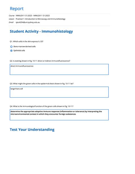 Practical 1 Introduction To Microscopy And Immunohistology Report