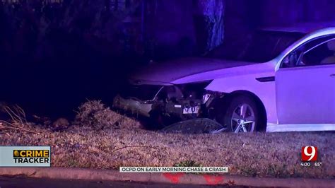 Police Pursuit Ends In Car Crash In NW OKC, K9 Finds Suspect