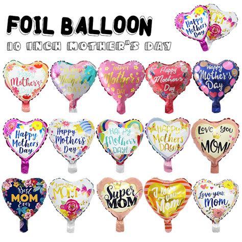 [panda] 10 Inch Printed Happy Mothers Day And Love You Mom Foil Balloon