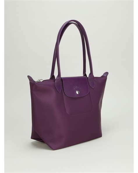 Rikas Mies Labyrintti Mikseri Longchamp Purple Large Tote Sarvi Kun H N On